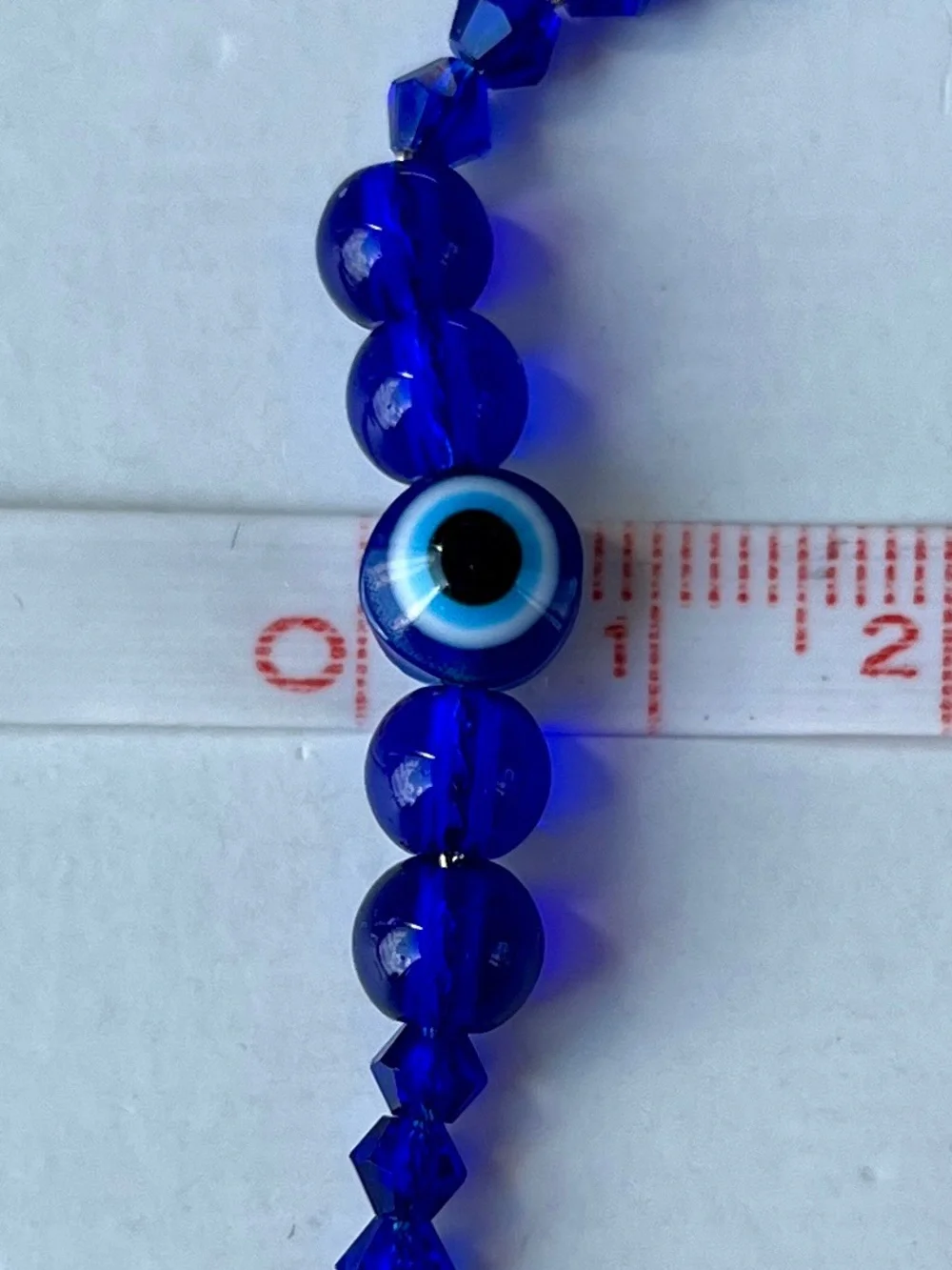 🧿 Blue “Evil Eye” Bracelet - Glass Beads, Swarovski Crystals & Silver-Tone Metal